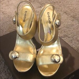 Gold Bebe heels